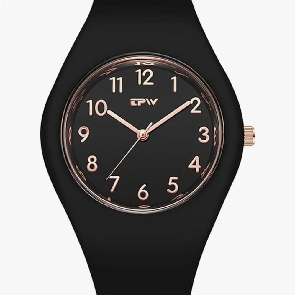 Gosana watch minimalist minimalist silicone strap 30m water proof rose gold